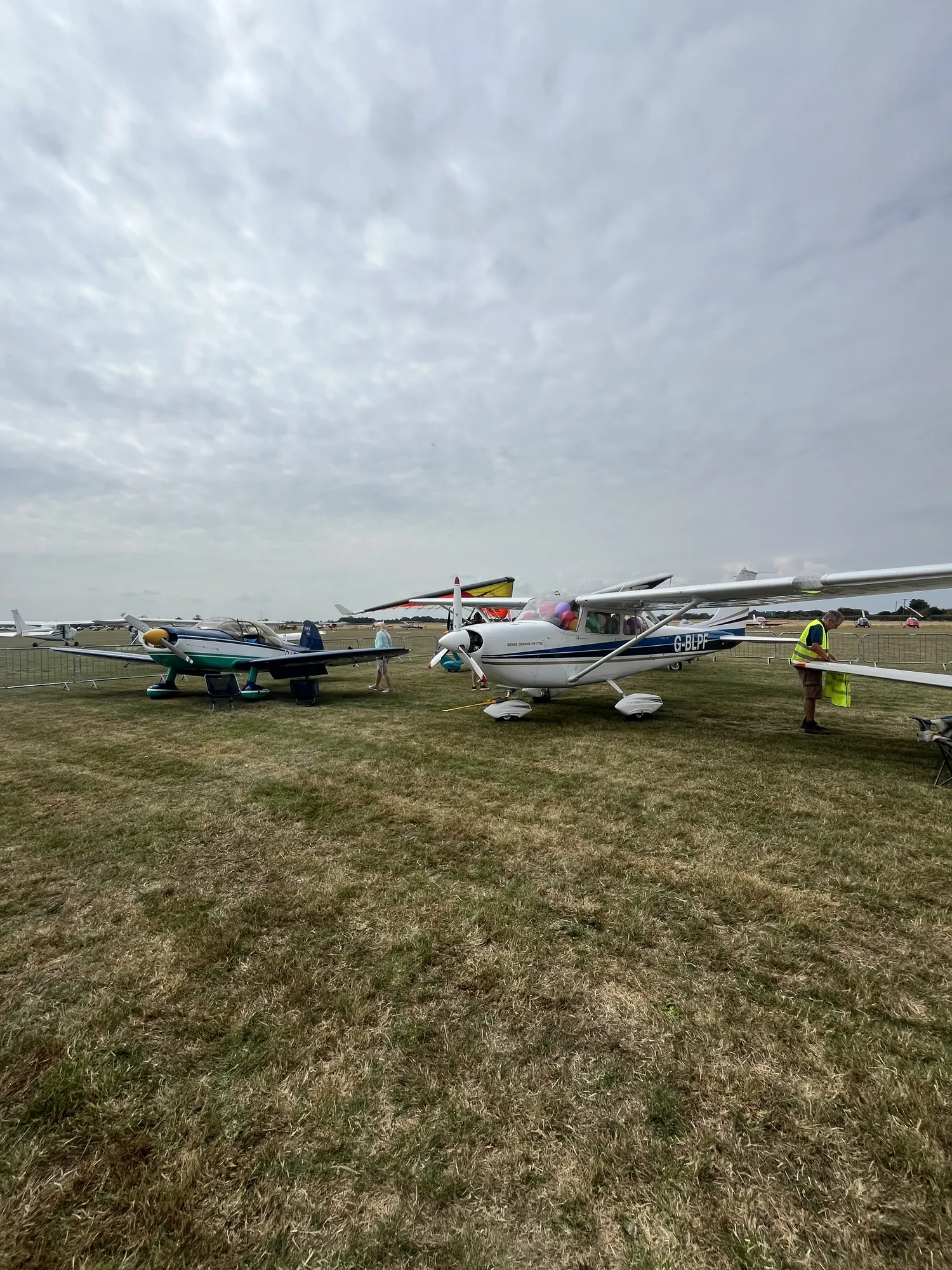 Aircraft lined up on display at Fenland Airfield